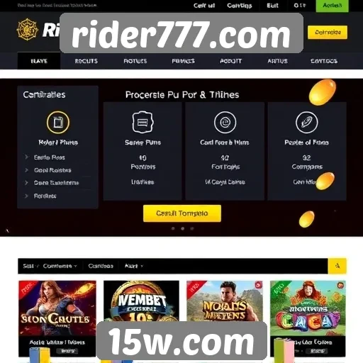 Recursos e funcionalidades do site rider777.com